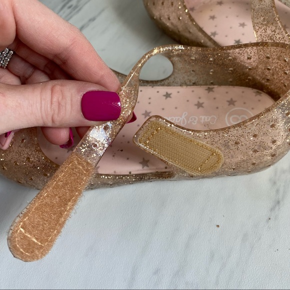 Cat & Jack Fairy Princess Ballerina Pink Glitter Jellies Shoes Mary Janes - Picture 7 of 8